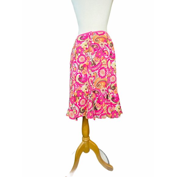 Sigrid Olsen A line Skirt Vintage Floral Womens Size 10 Side Zipper Loop & Hook - Picture 3 of 9